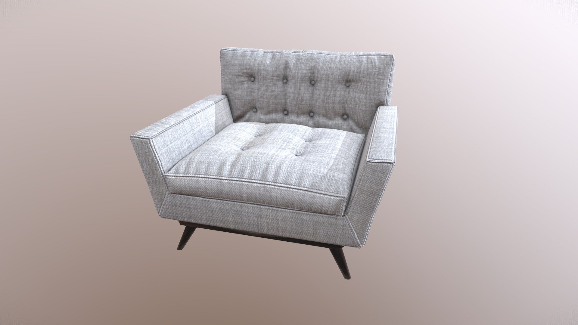 White Armchair 3d model