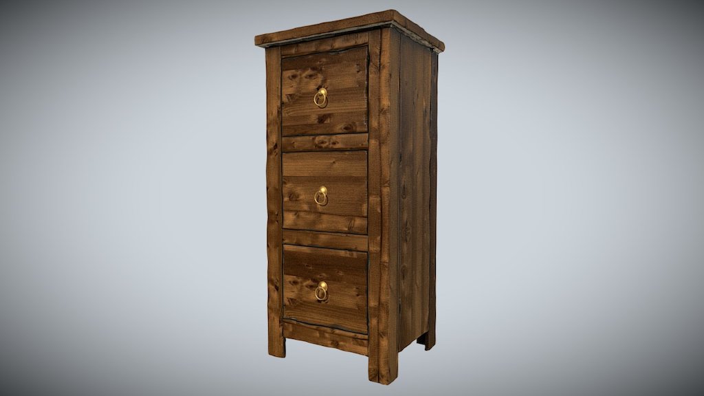 Old Wood Furniture 3d model