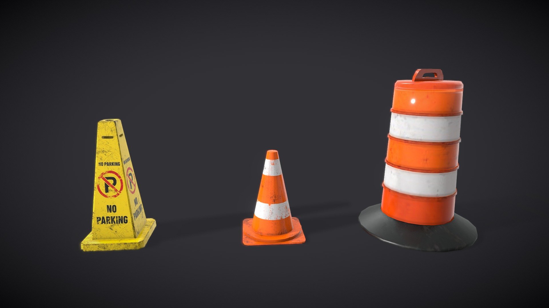 Construction Signs Pack 3d model