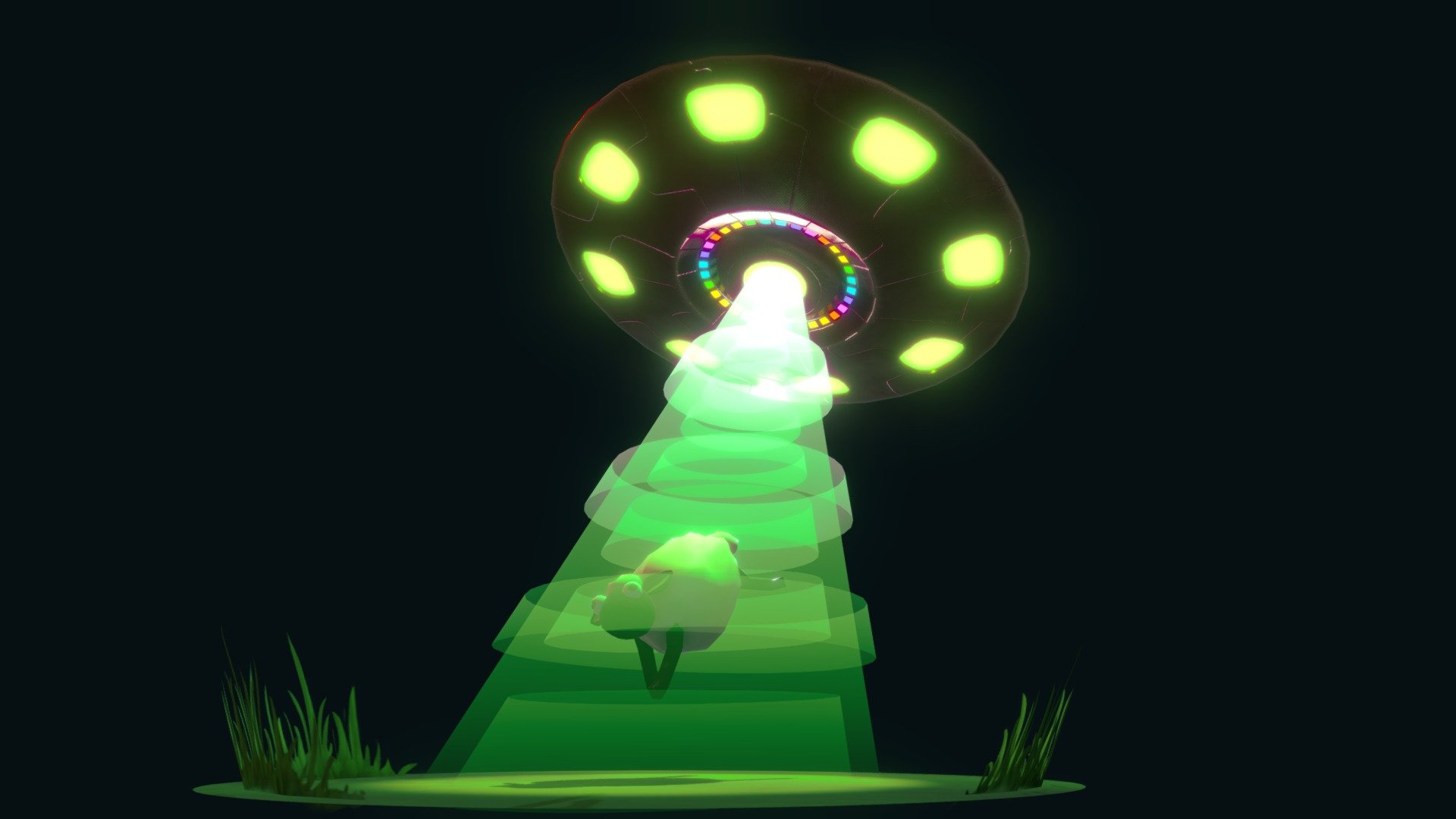 Alien Abducted Sheep 3d model