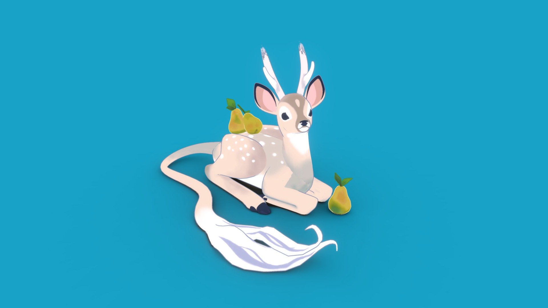 kirin-ish fawn with pears 3d model