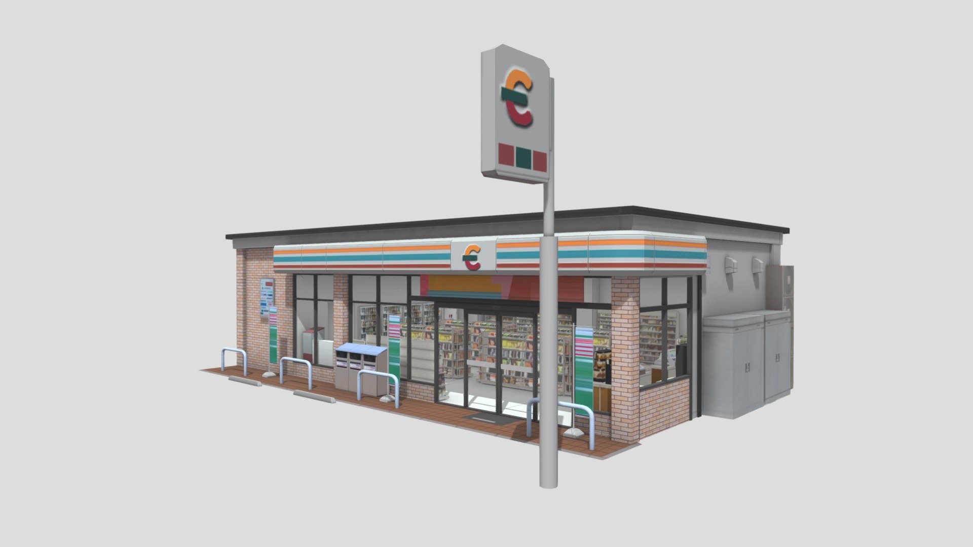 convenience store 3d model