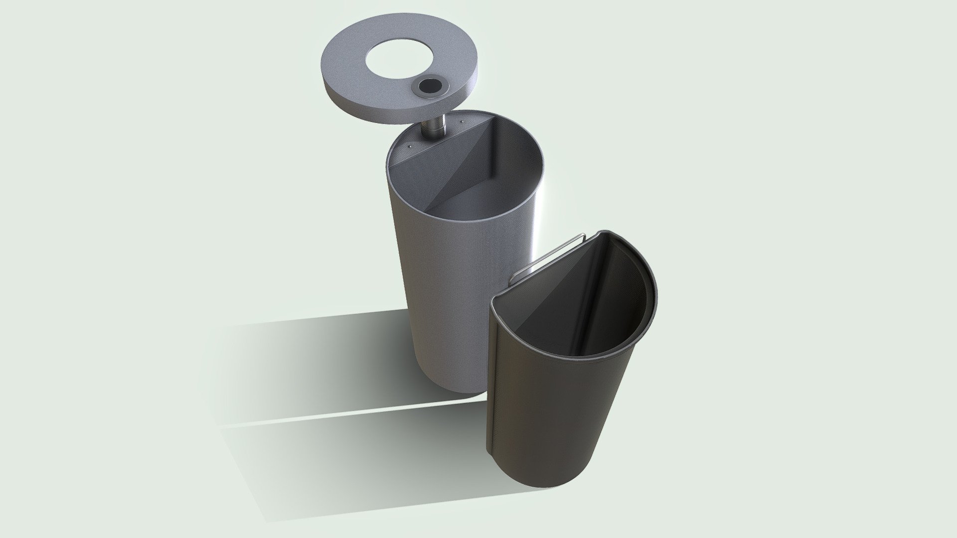 Animated Trash Can (High-Poly-Version) 3d model