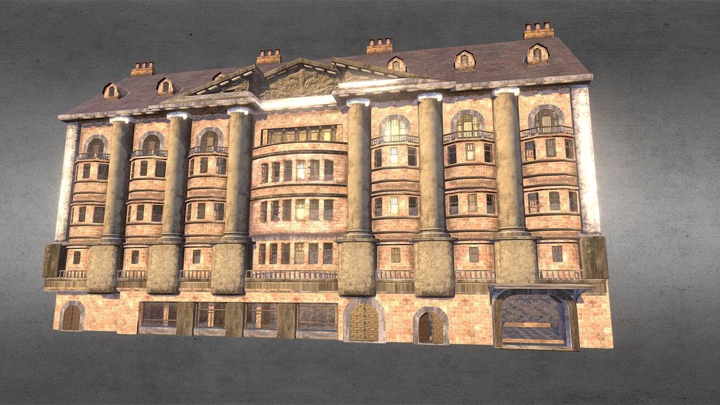 Hotel Building (intact) 3d model