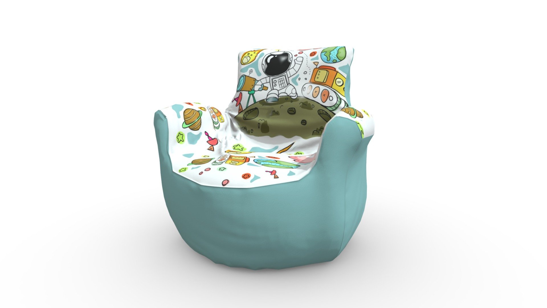 Arm Chair Bean Bag Kids 3d model