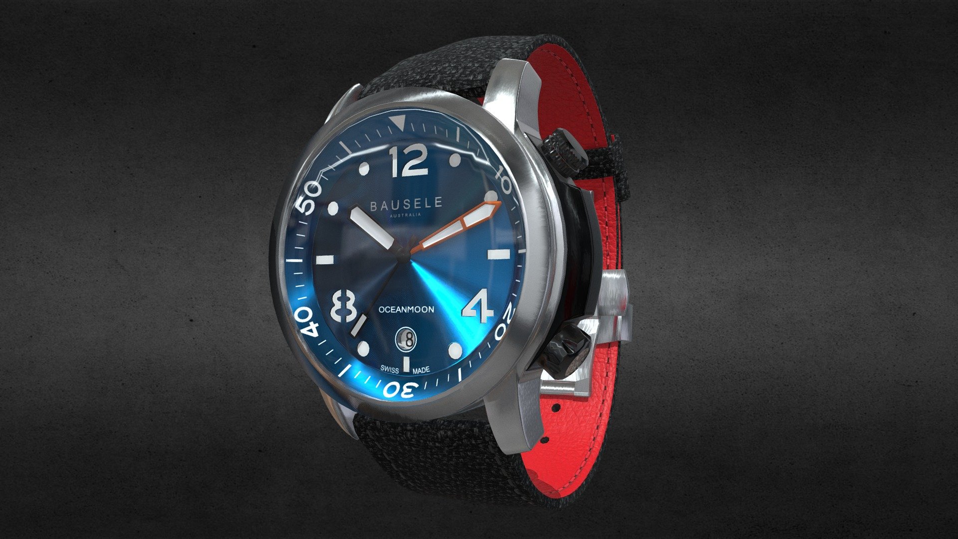 Bausele Blue Oceanmoon Watch 3d model