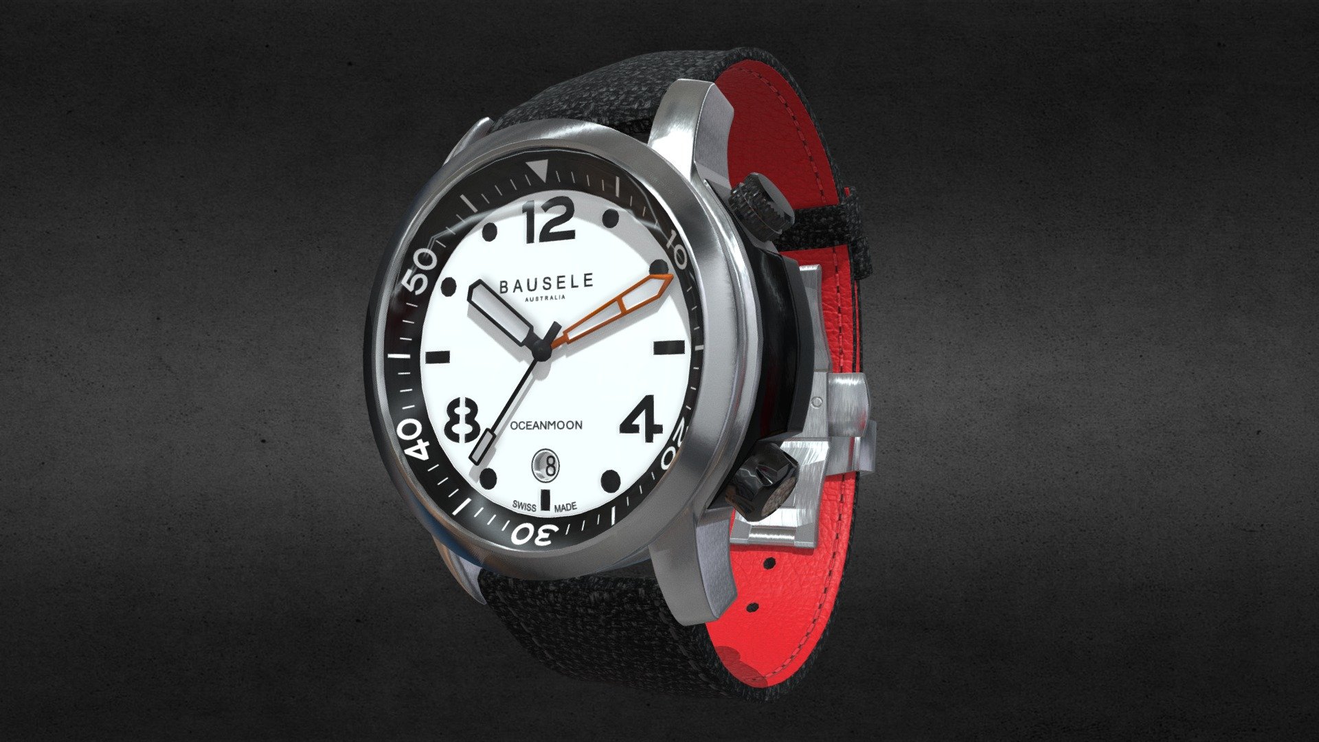 Bausele White Oceanmoon Watch 3d model