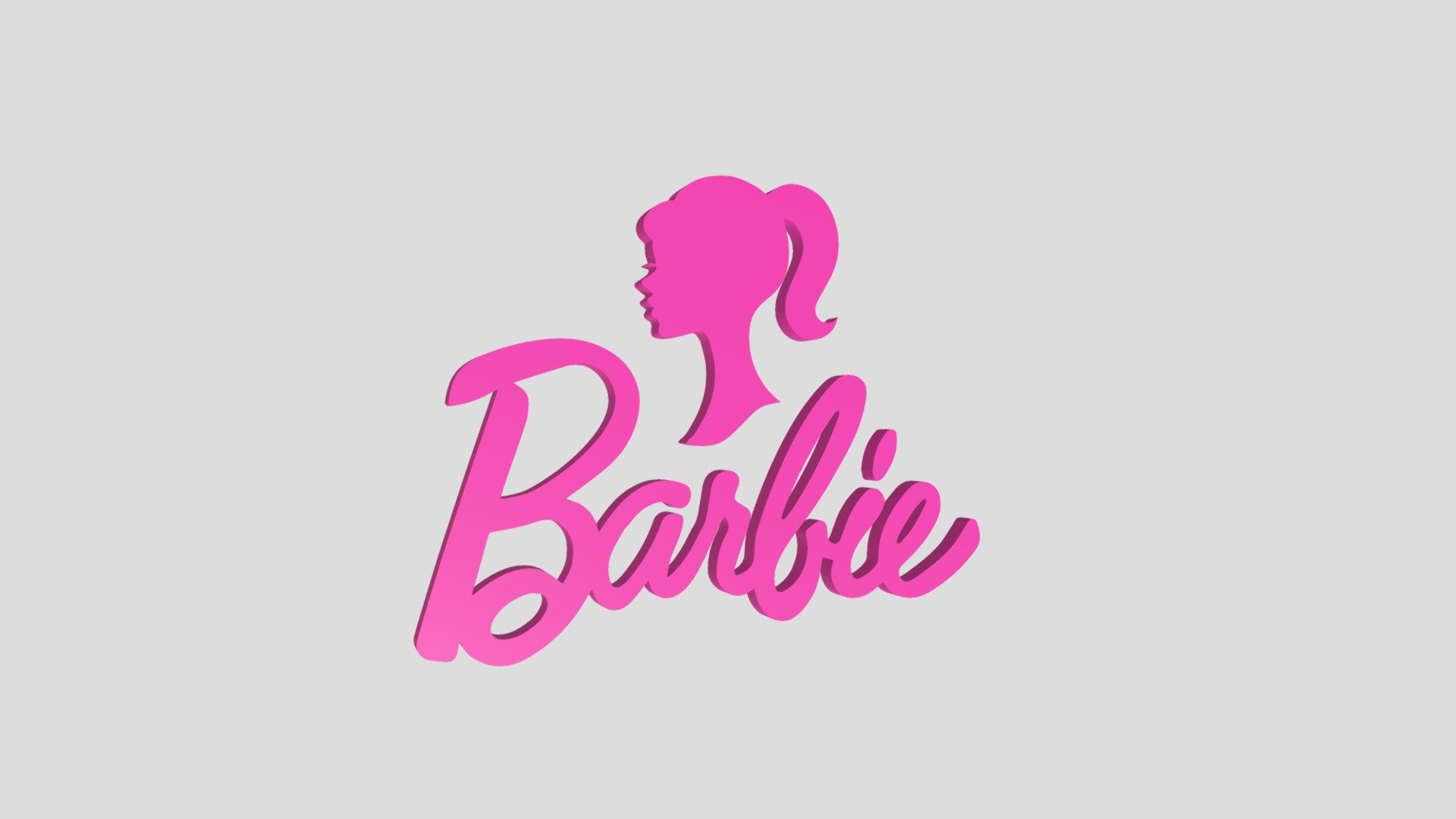 Barbie logo 3d 3d model