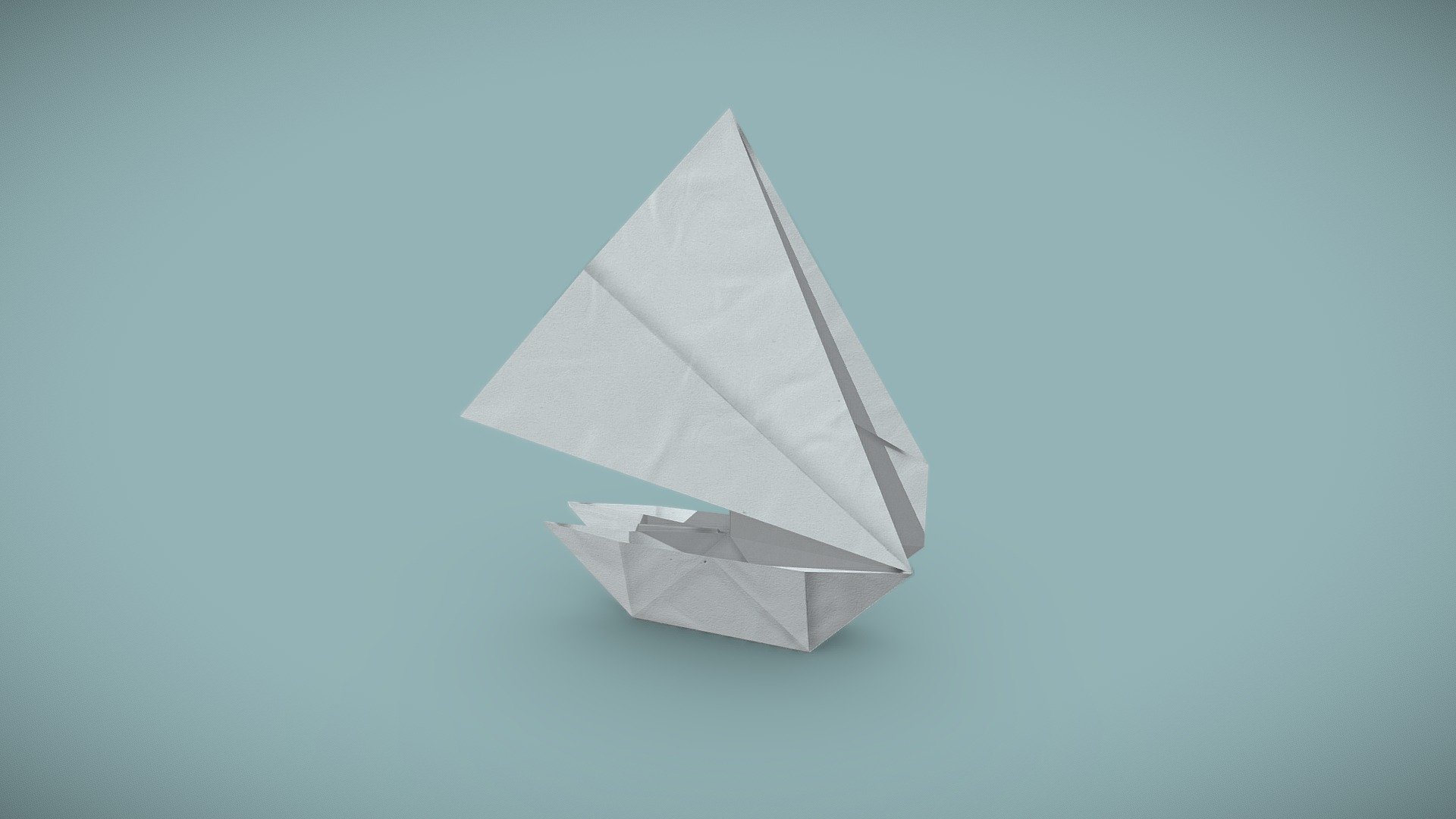 Origami boat 3d model