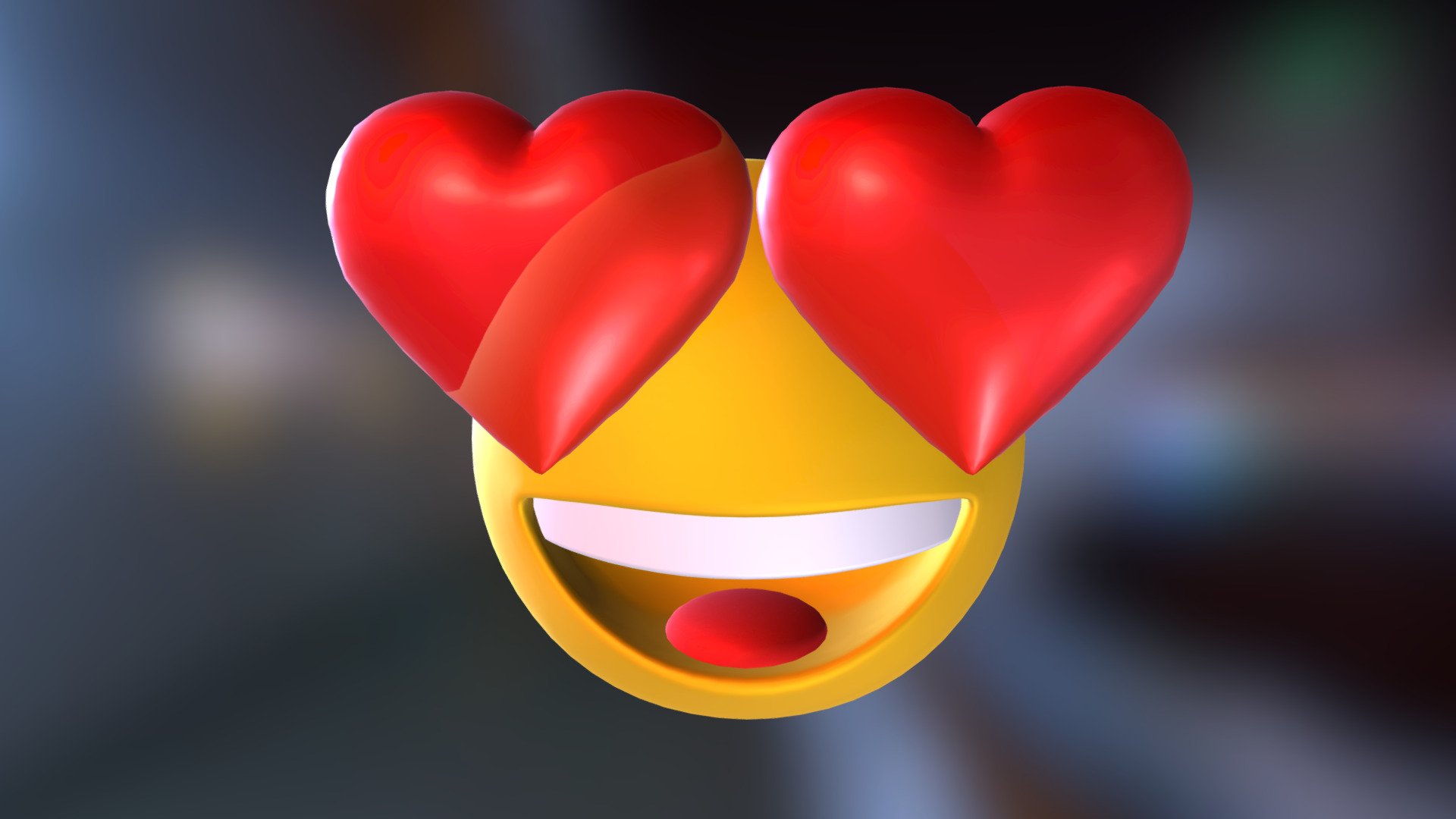 Emoji in love (animated beating heart) free 3d model