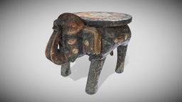 Wood Elephant Table