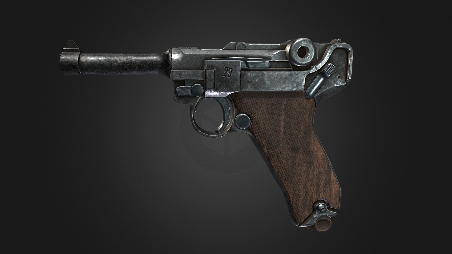 luger handgun 3d model