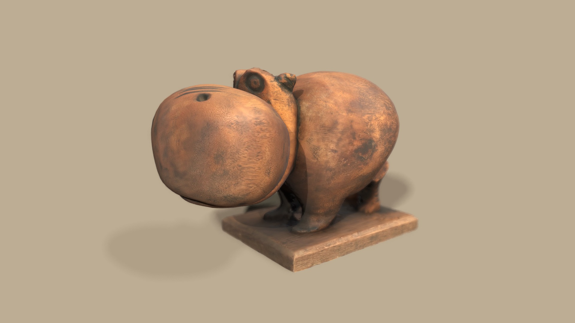 WOOD-MADE HIPPO 3d model