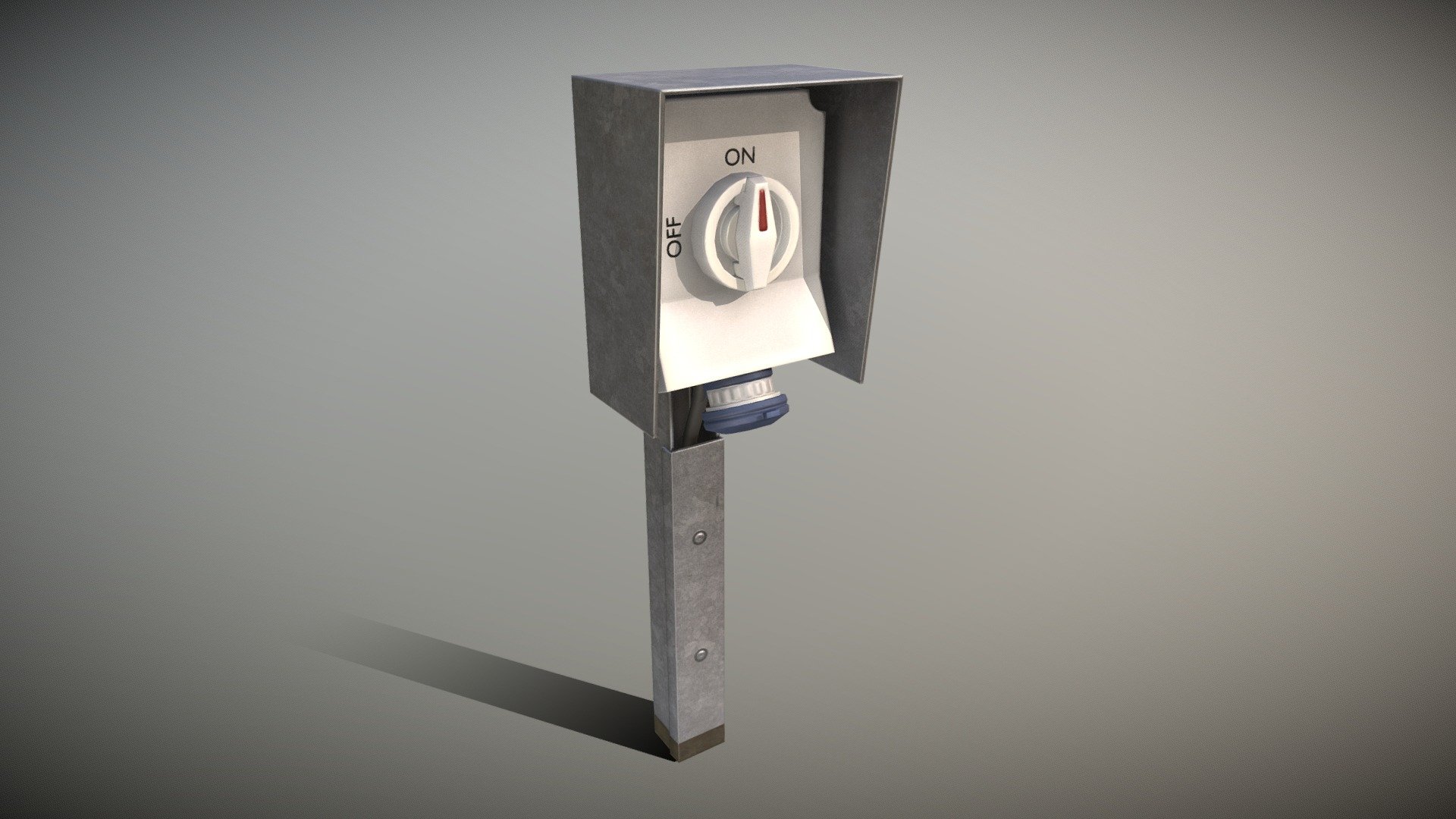 Industrial Power Socket (Low-Poly) 3d model