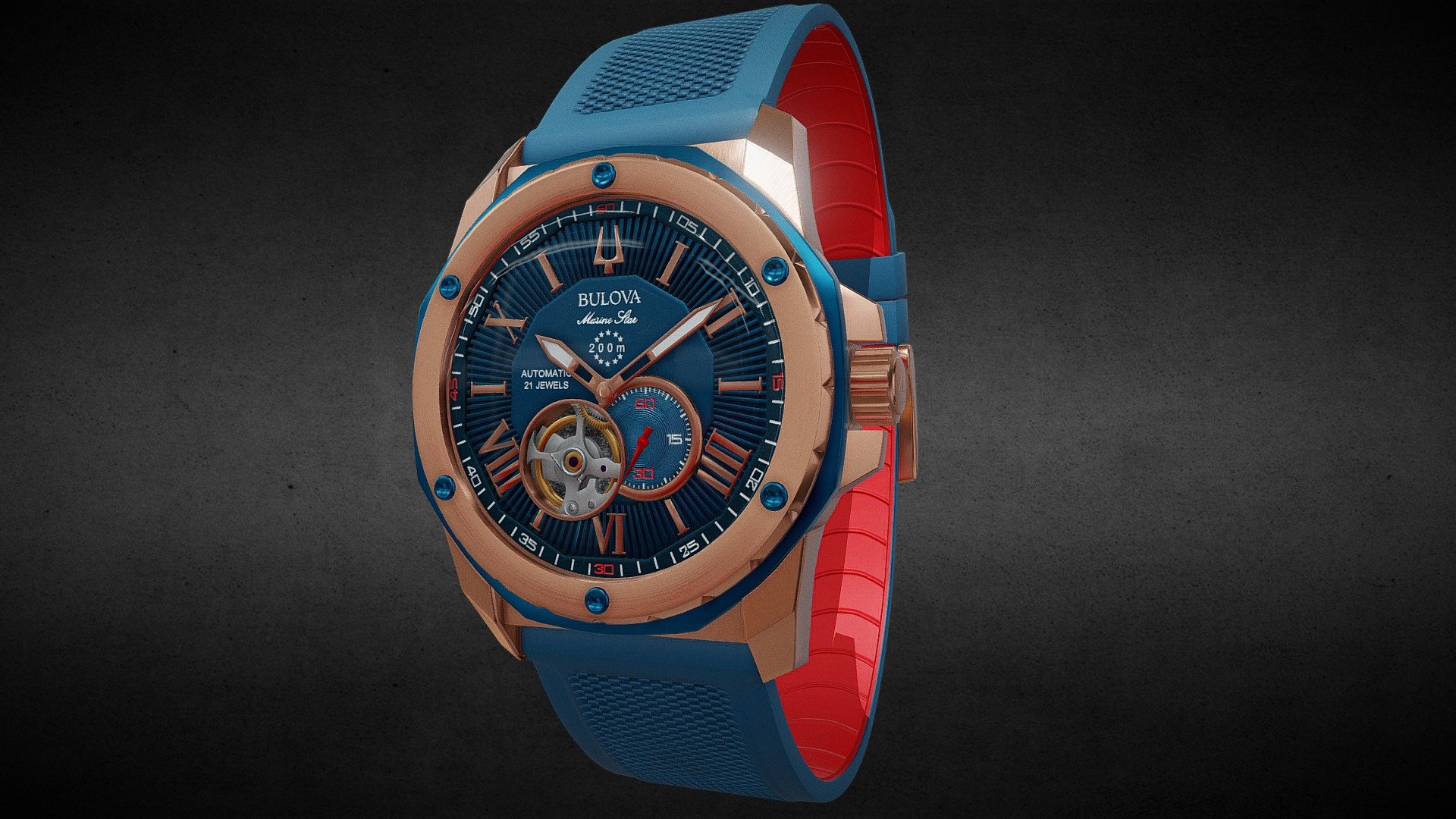 Bulova Marine Star Blue 3d model