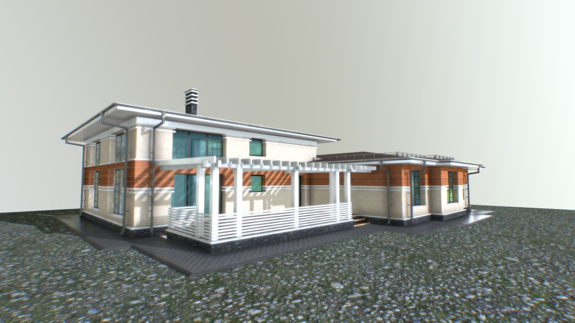 Big 1 Floor House 03 2021 3d model