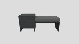 William bench left drawer black