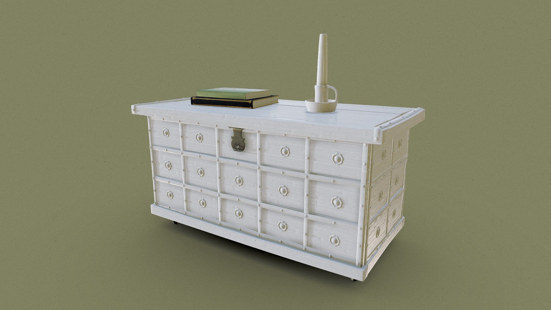 Wooden coffer 3d model