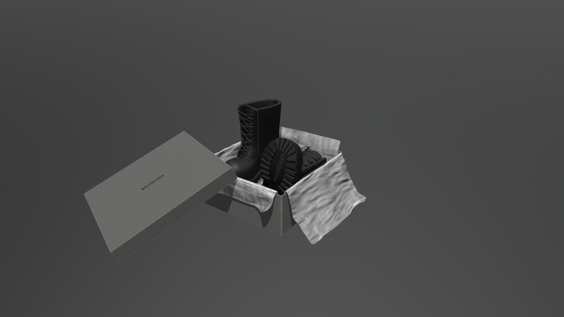 balenciaga steroid boots 3d model