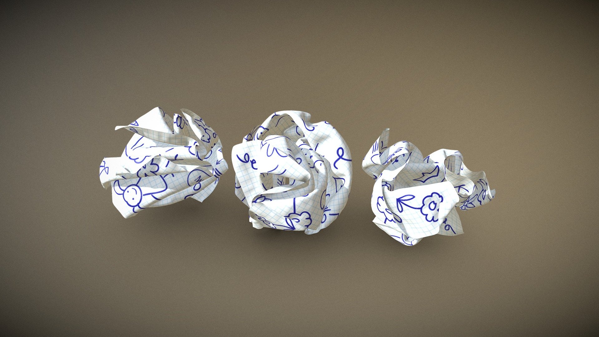 Crumple of paper 3d model