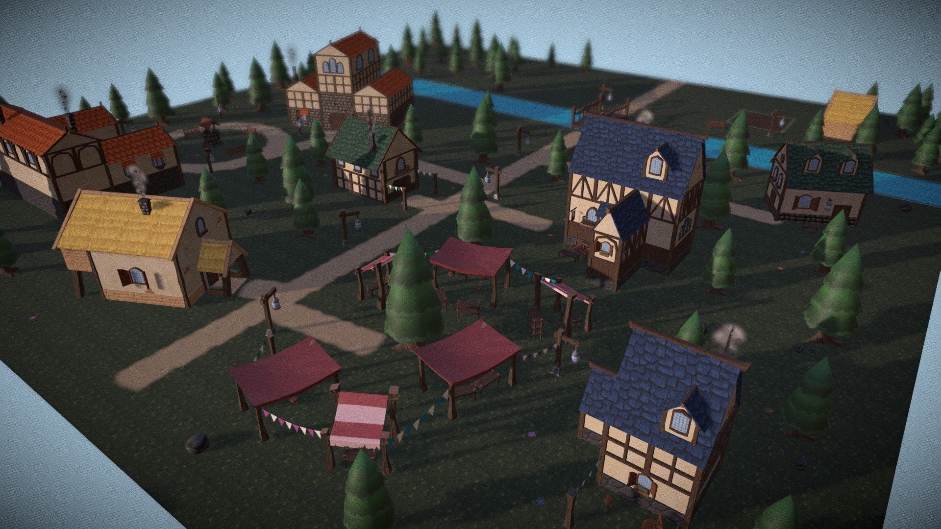 Medieval Village 3d model