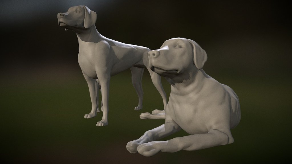 Dogs Group 3d model