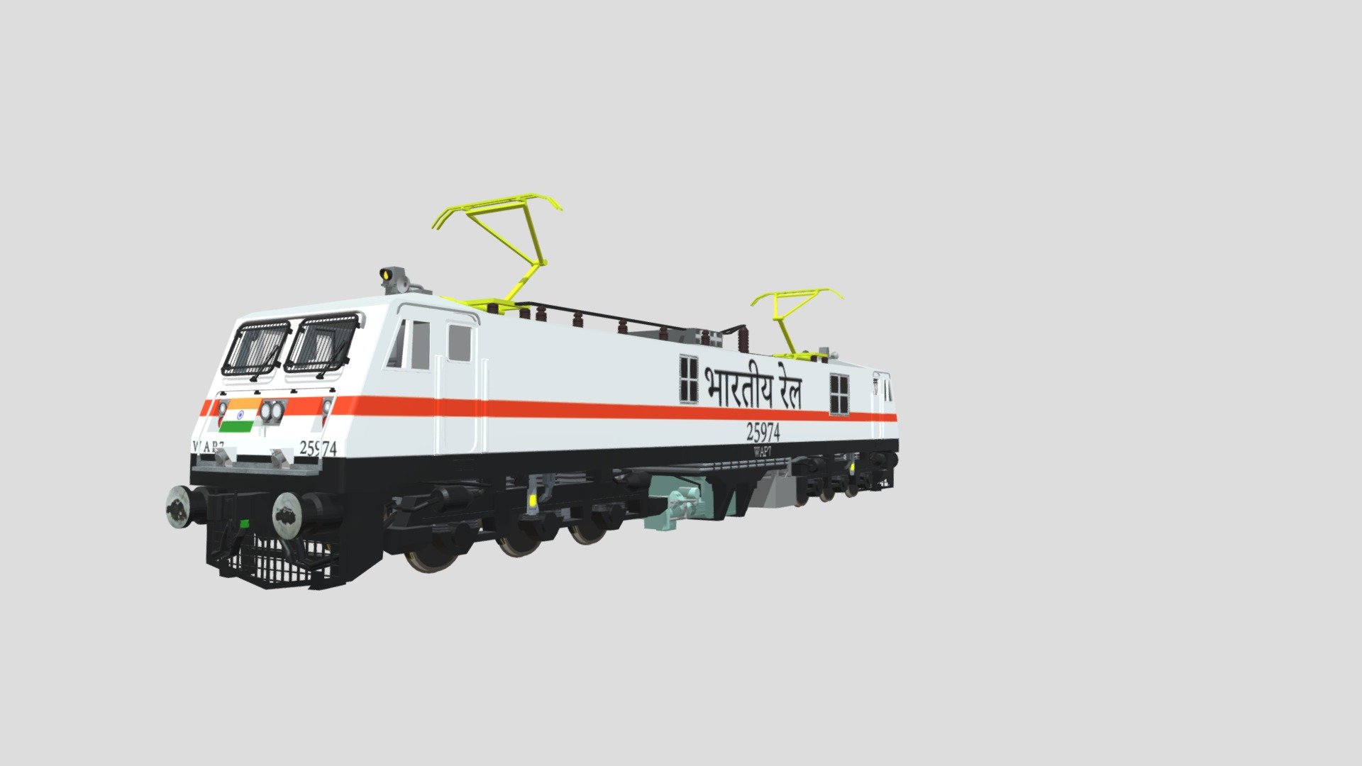 Indian Railways Engine WAP 7 3D Model 3d model