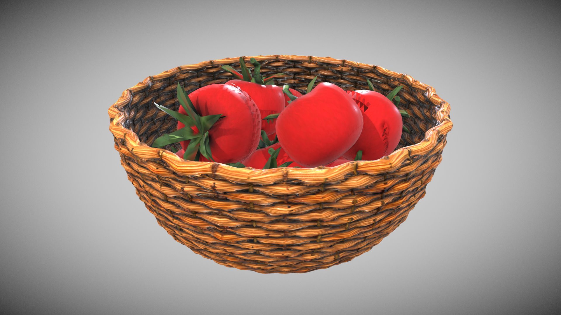 Tomatoes Basket 3d model