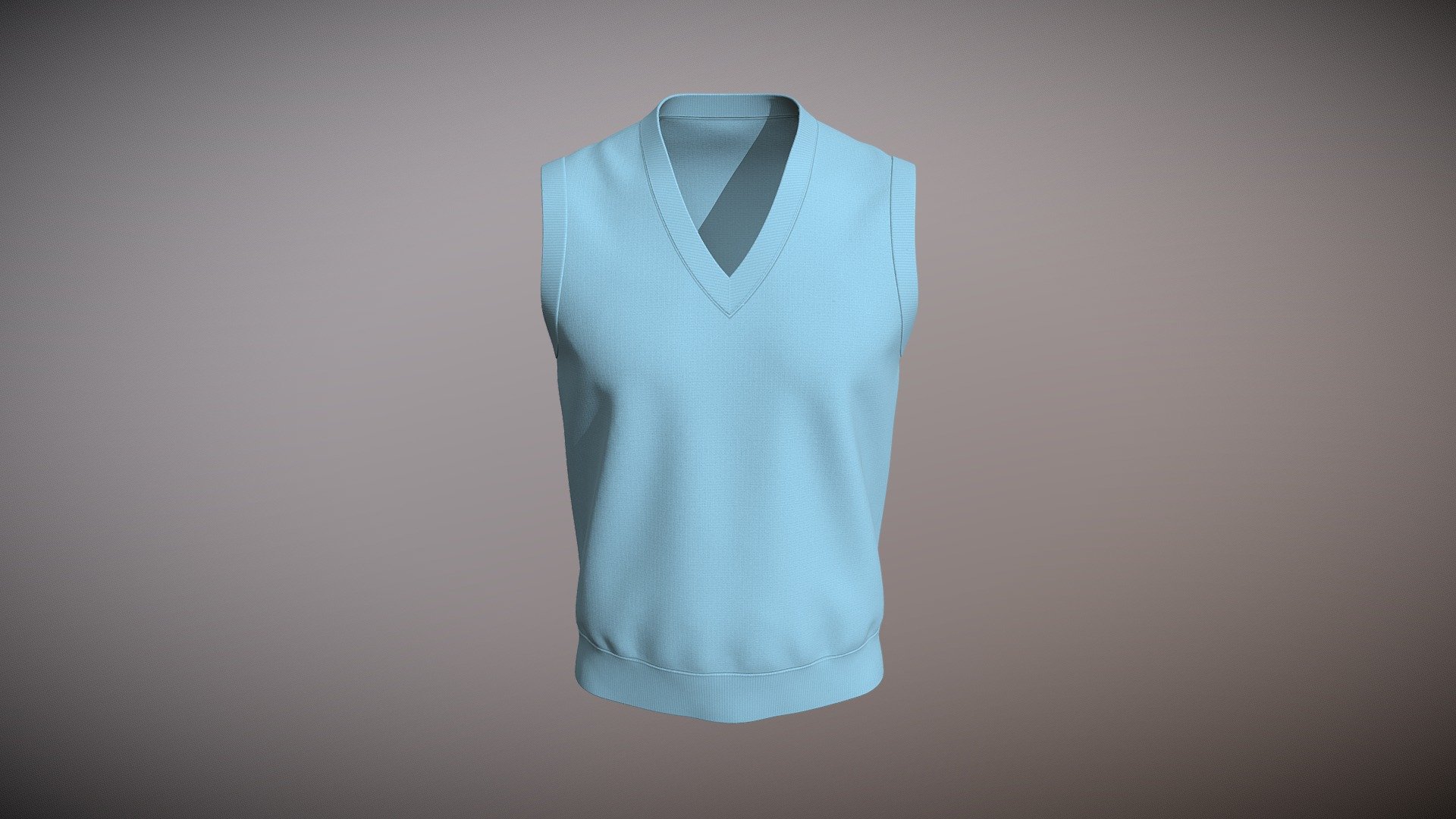 V- Neck Knitted Vest 3d model