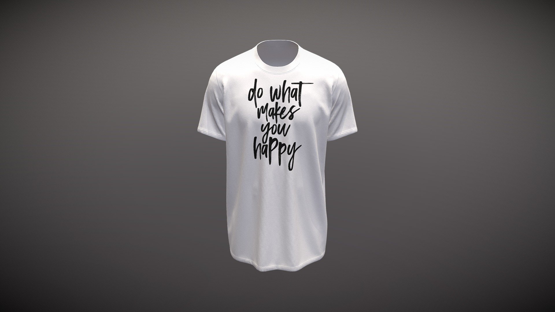 Loose Fit Happiness Tee Design 3d model