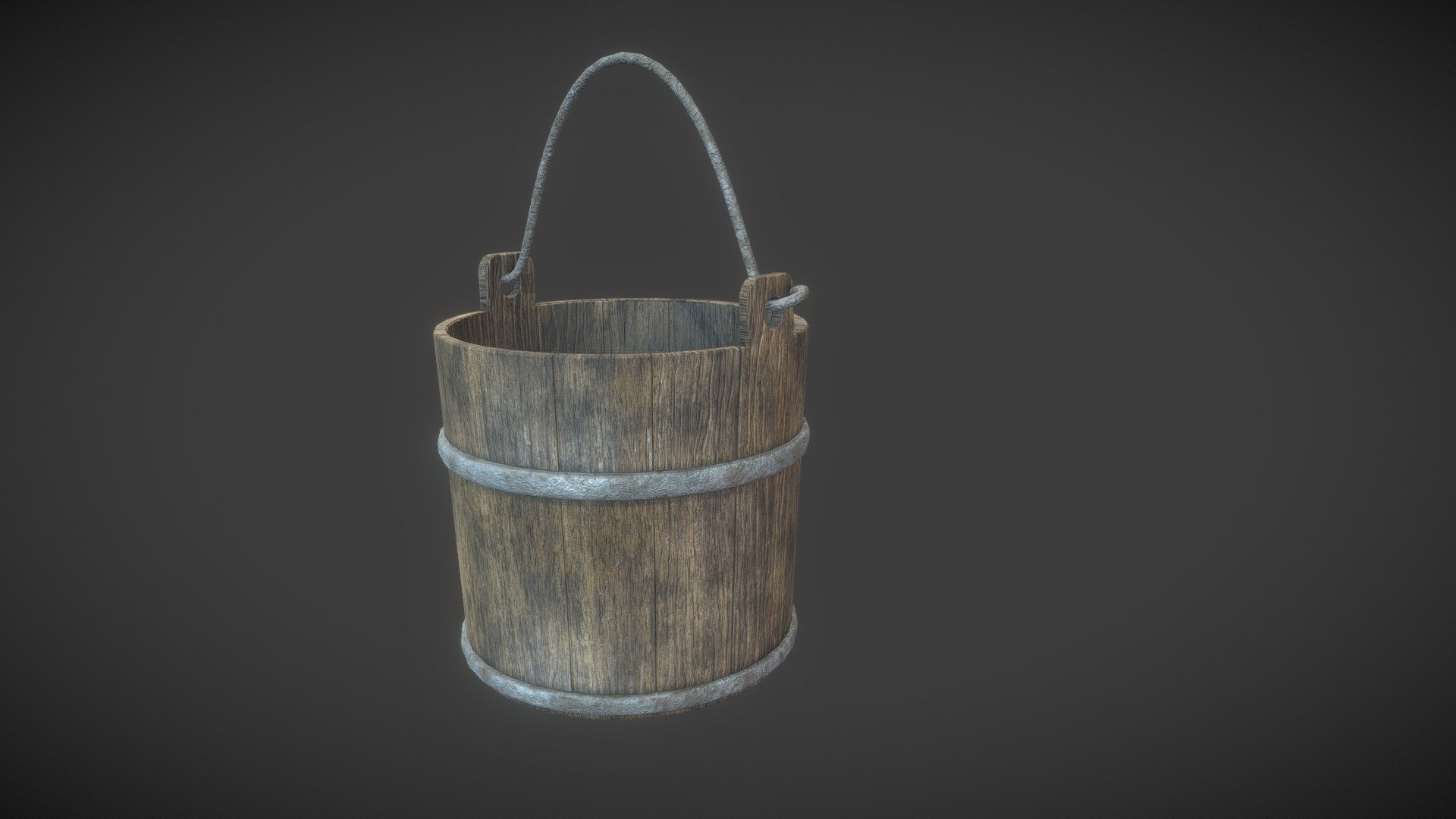 Wooden Bucket 3d model