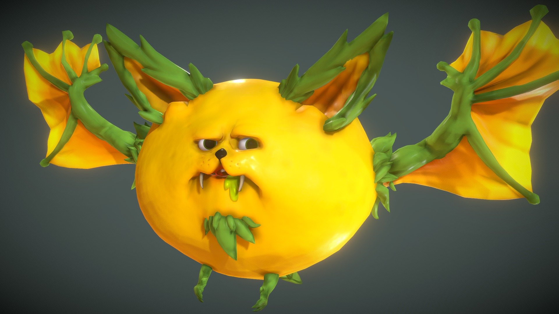 Lemon Fruit Bat 3d model