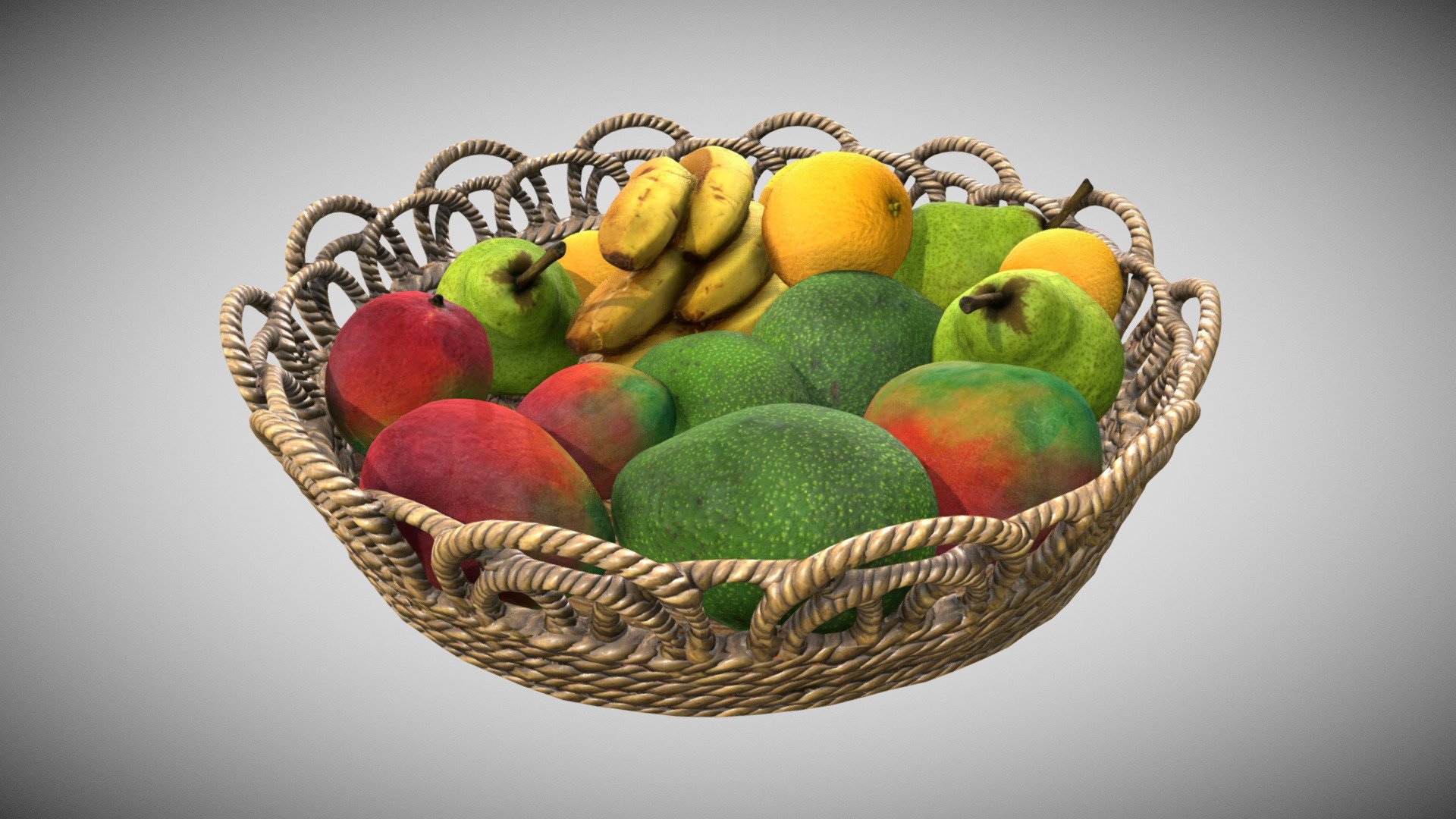 Fruit on Table 3d model