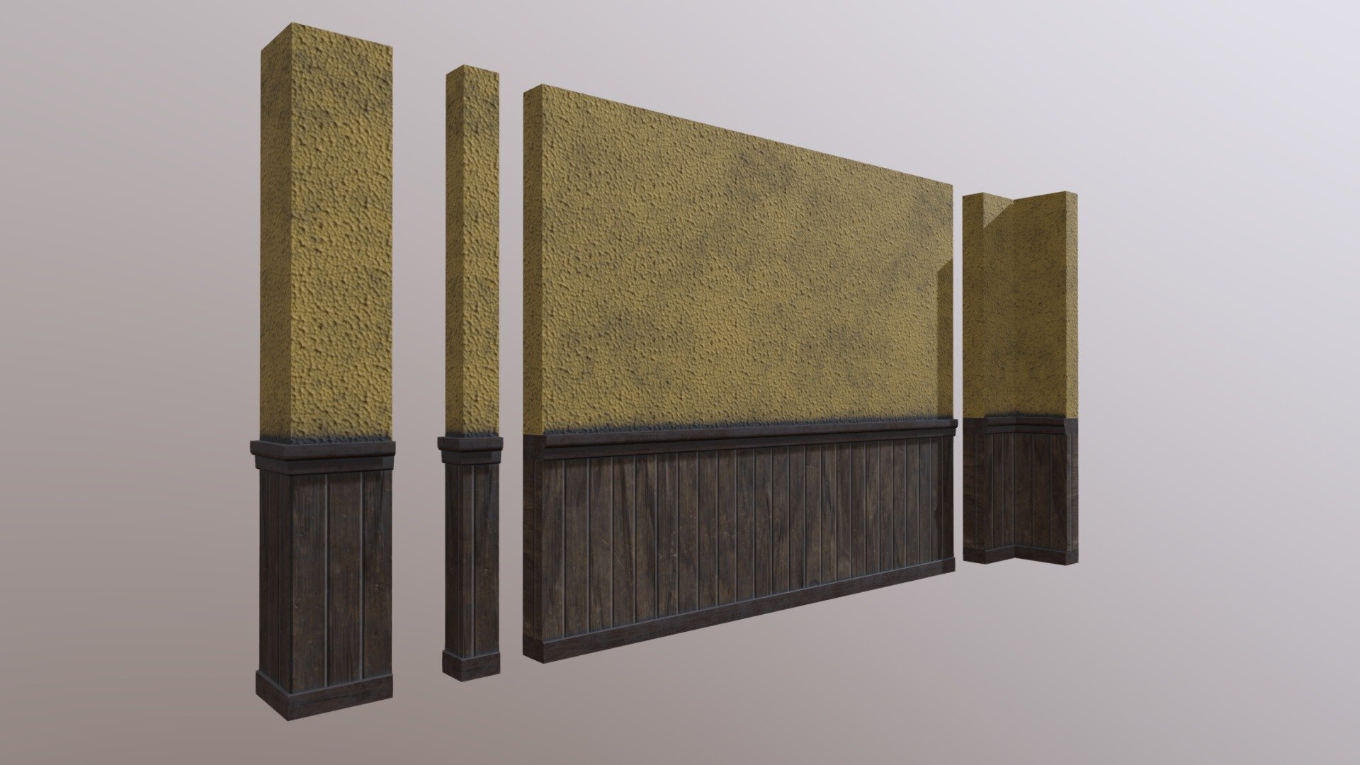 Old House Wall Set 3d model