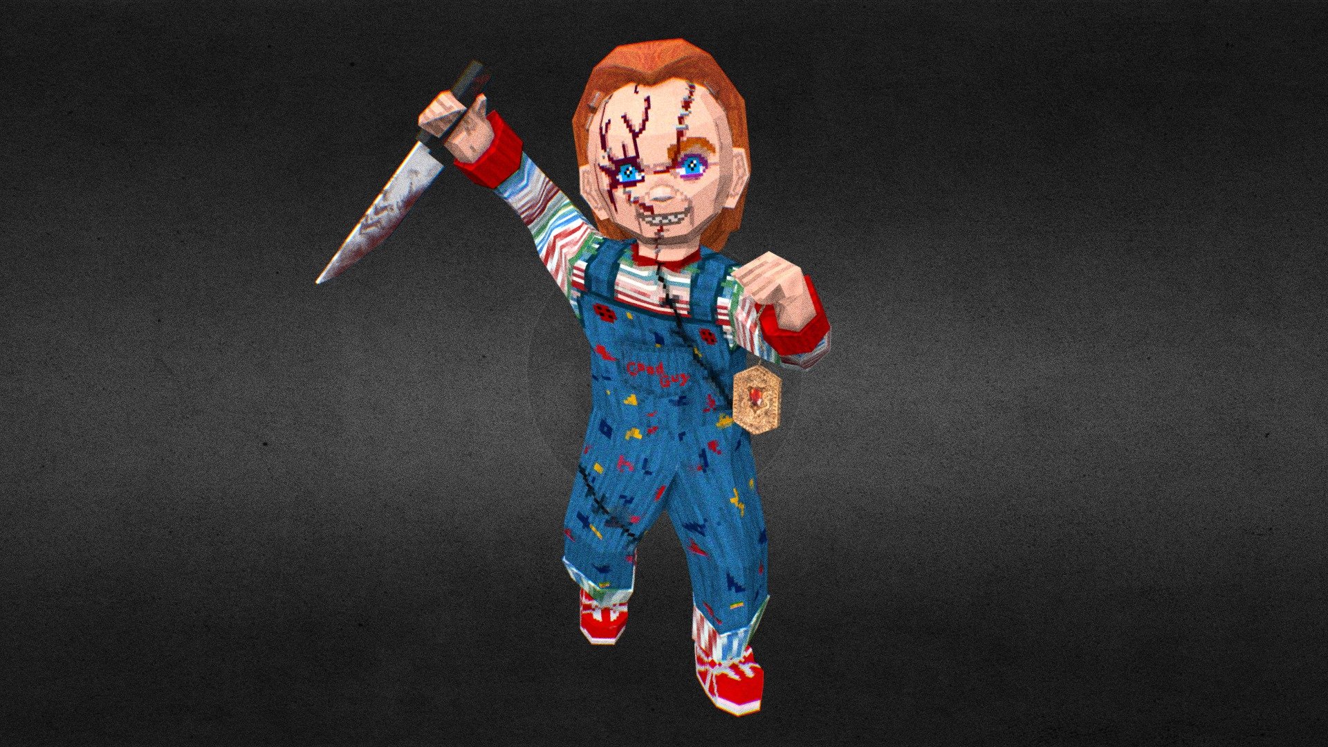 Chucky Low Poly PSX Style 3d model