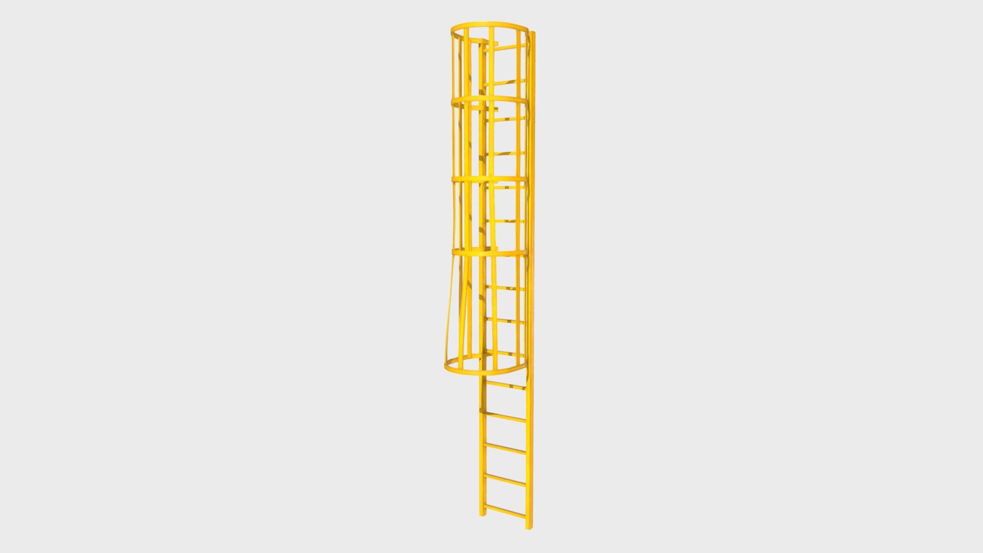 Modular ladder with cage 3d model