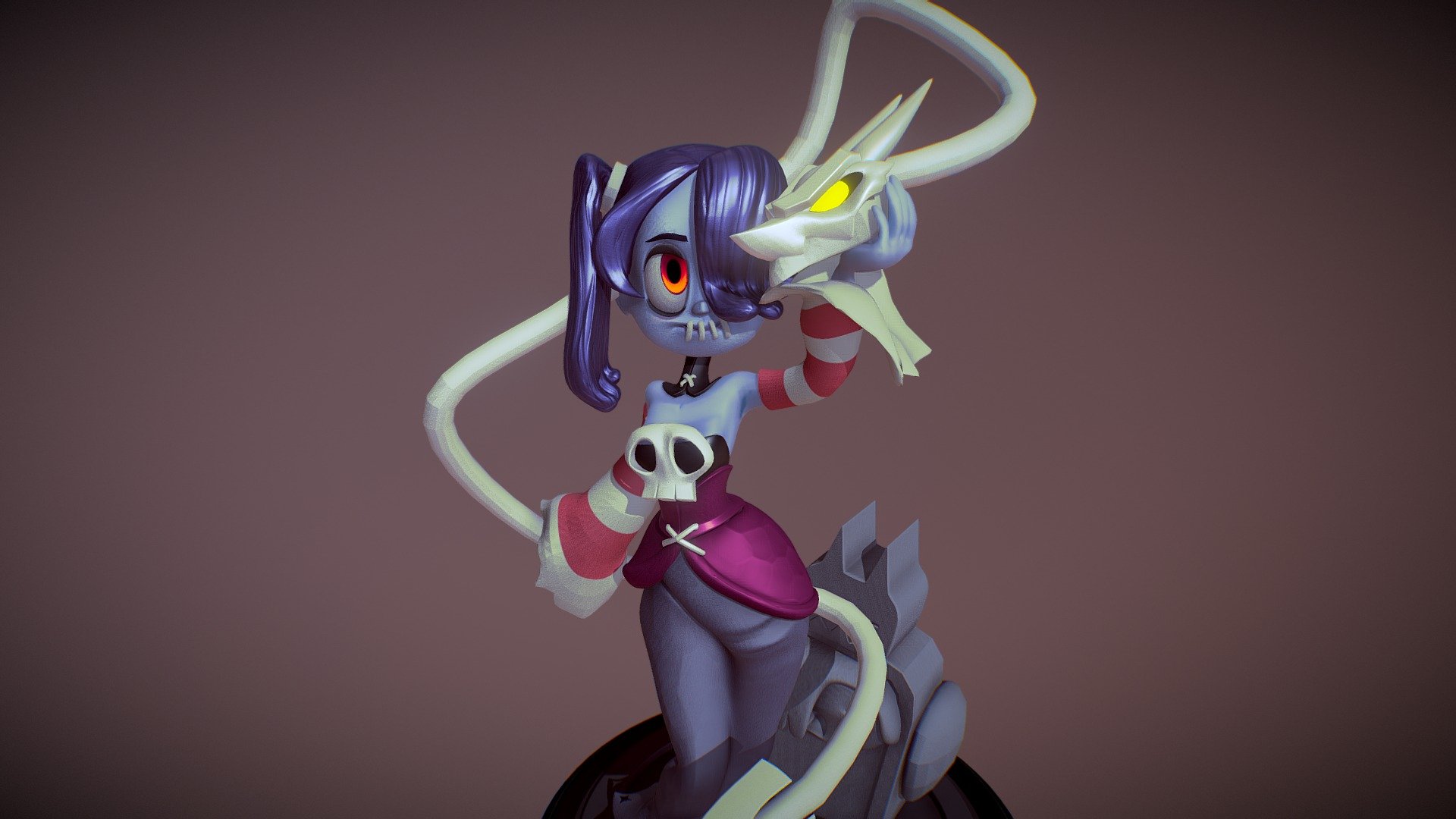 Skullgirls fan art 3d model