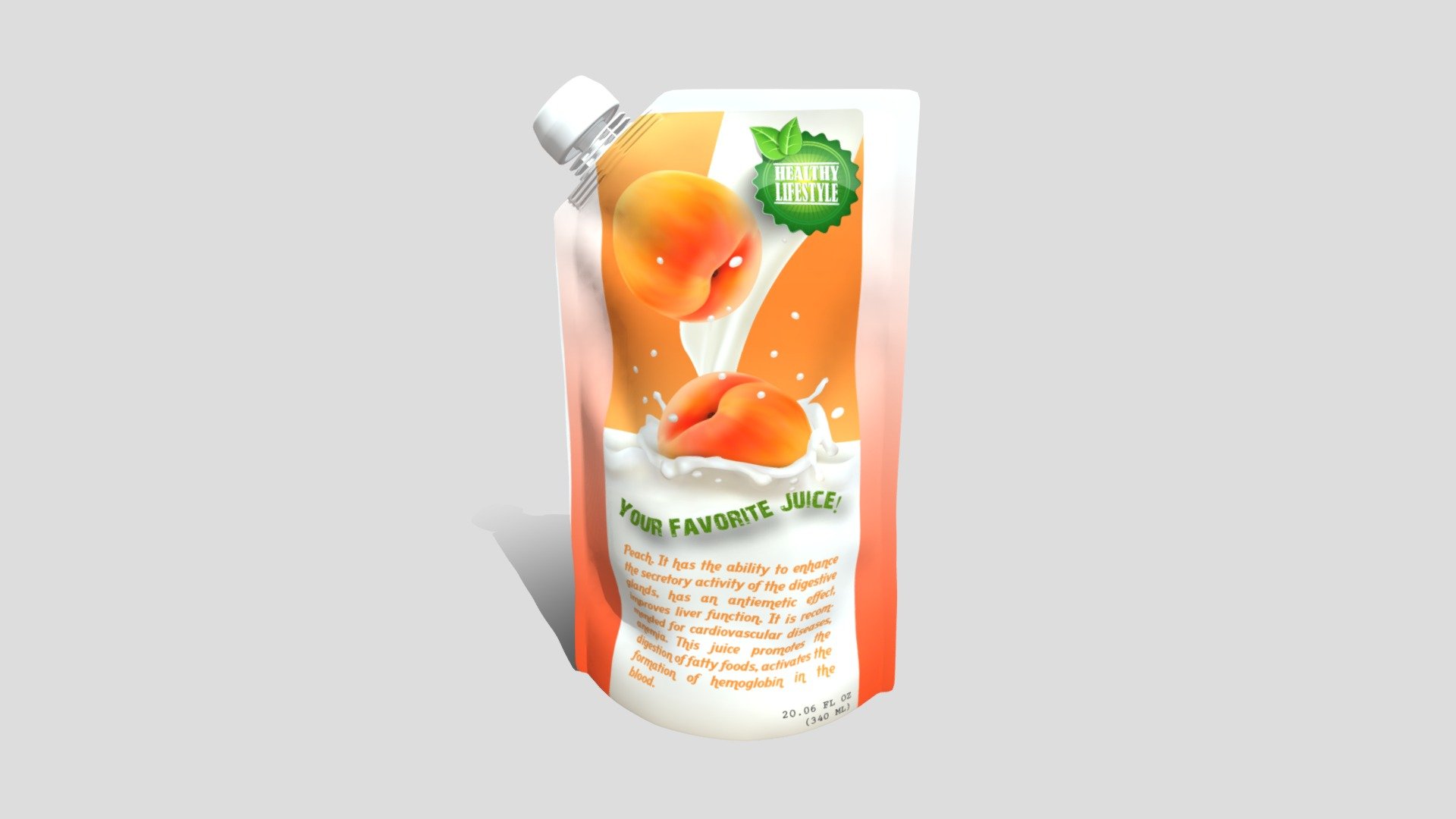 Packaging for juice, ketchup and liquids. 3d model