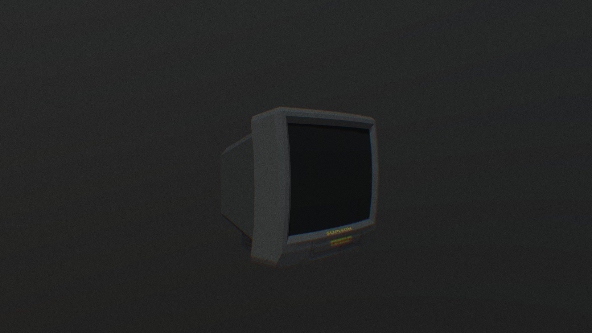 low-poly psx crt tv 3d model