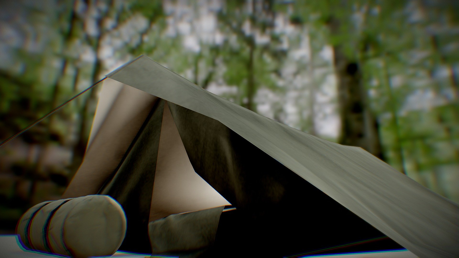 Tent in forest 3d model