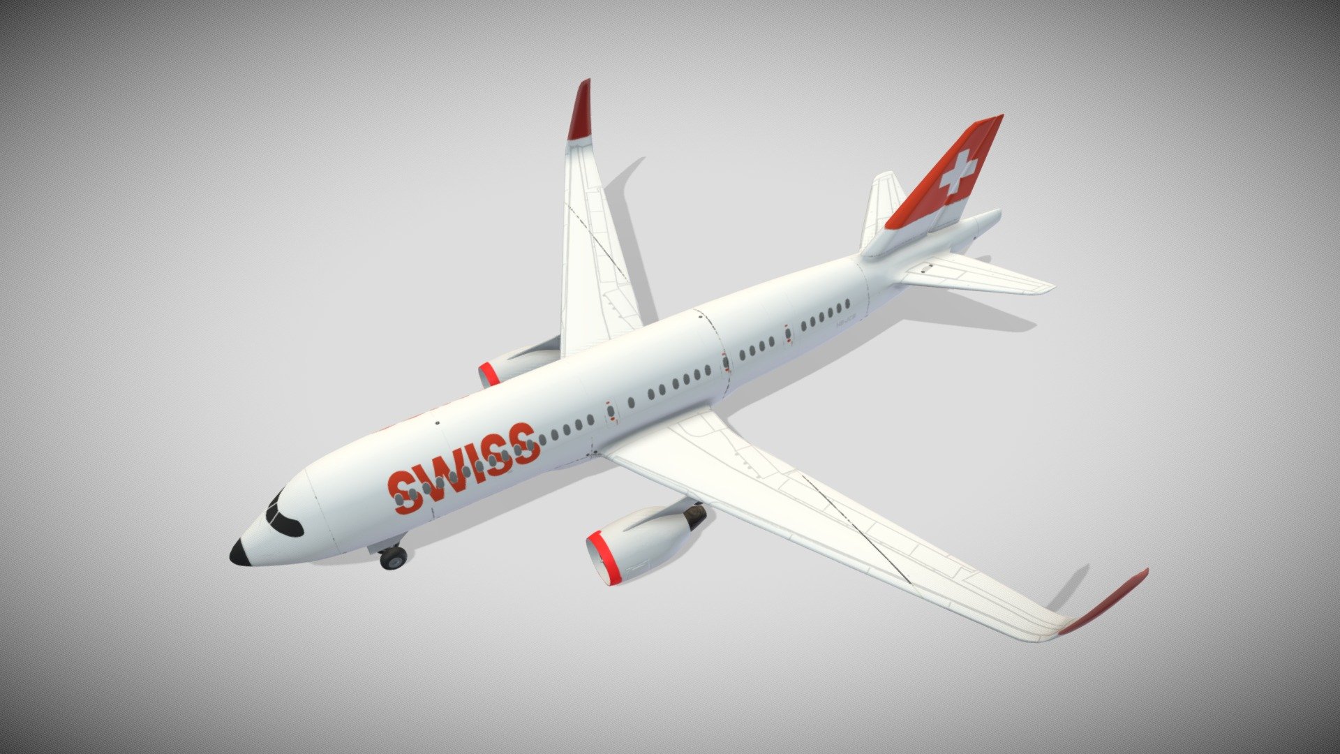 Airbus Swiss Air 3d model