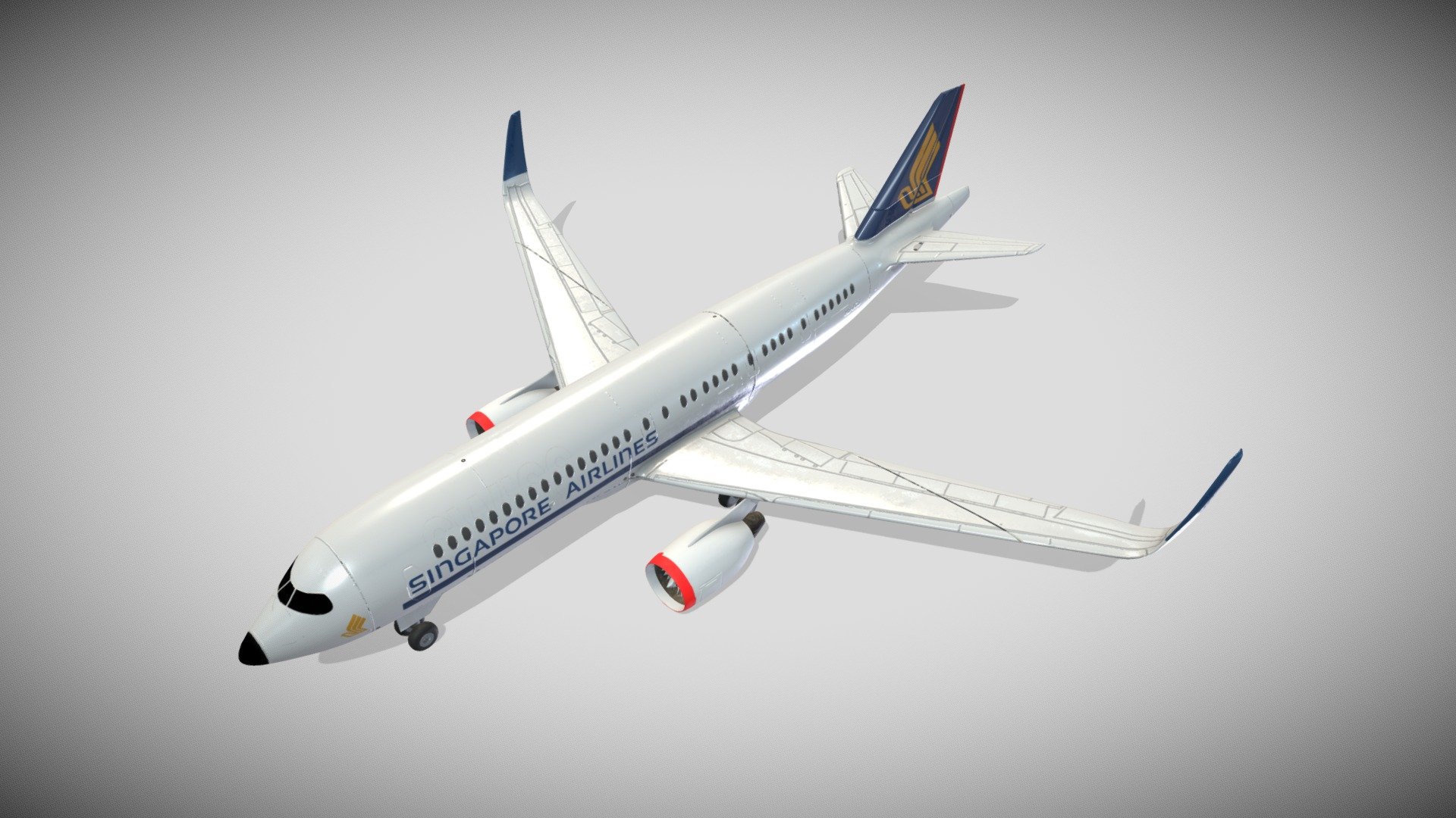 Airbus Singapore Airlines 3d model