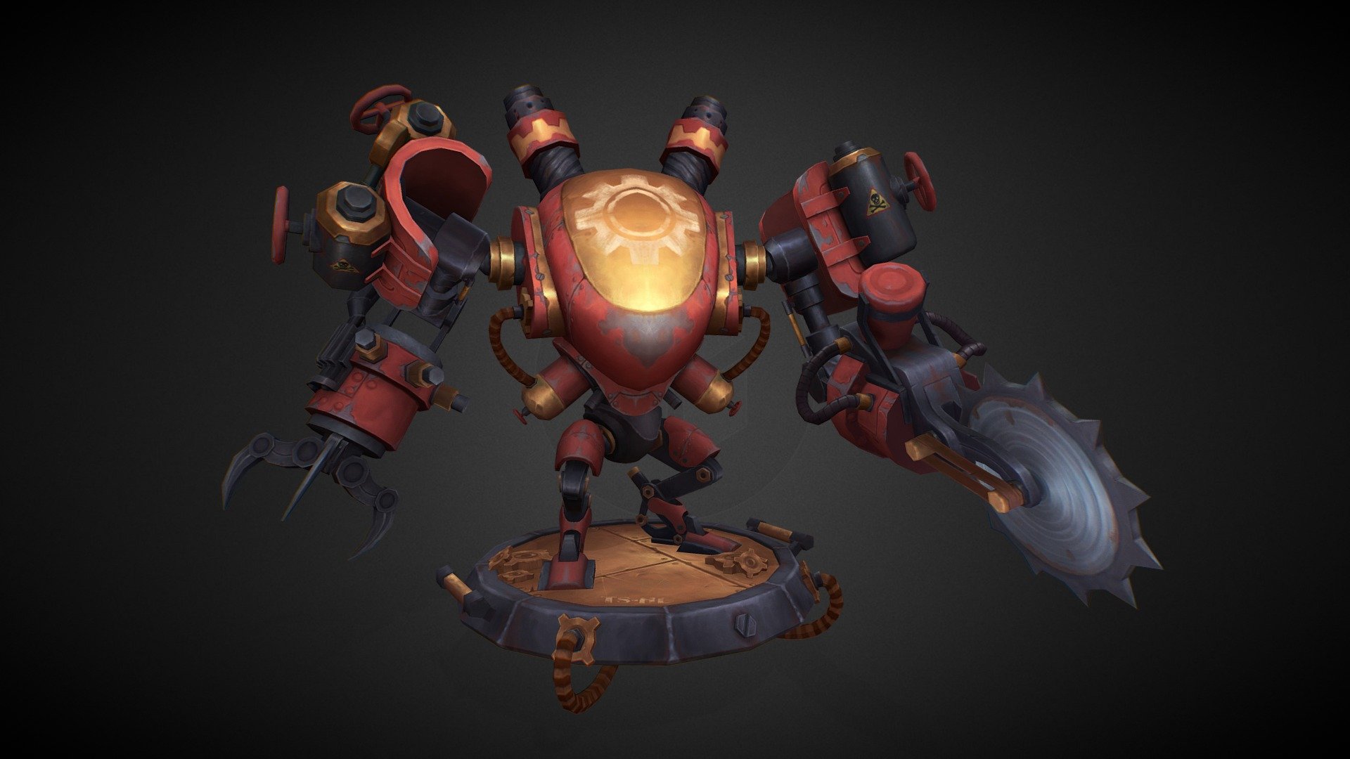 Steampunk Chainsaw Robot! 3d model