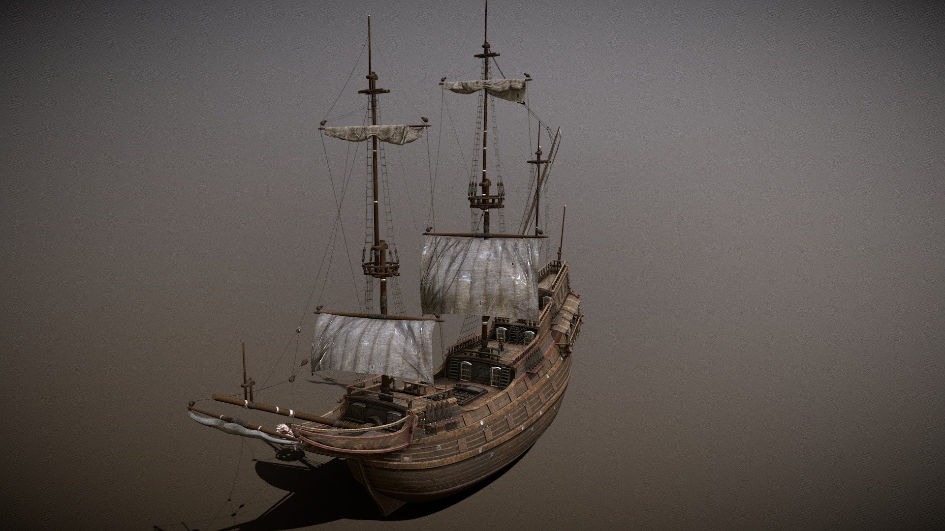 dutch ship large 3d model