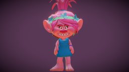 Trolls Queen Poppy pbr animated