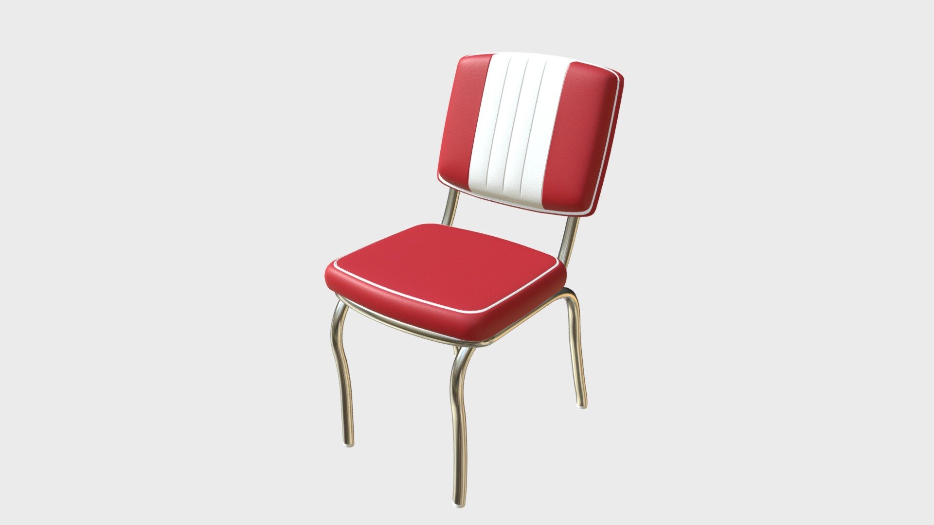 Retro diner chair 2 3d model