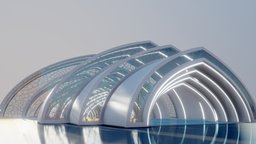 Futuristic Building Interior Exterior 3