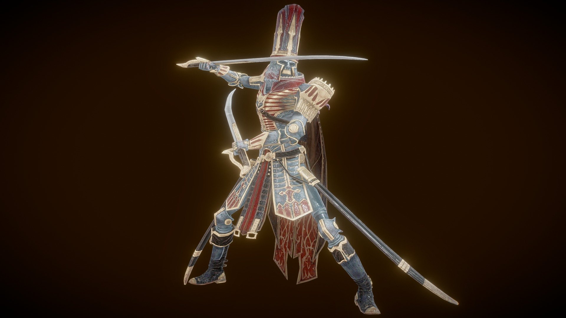 skeleton swordsman 3d model