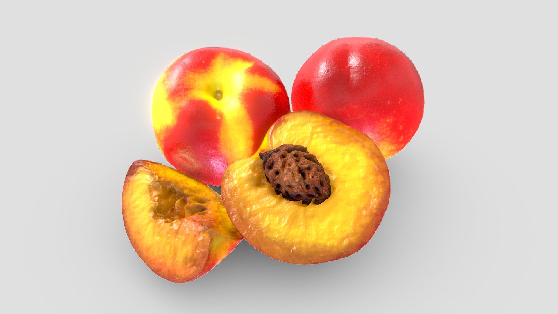 Nectarine (peach) collection 3d model