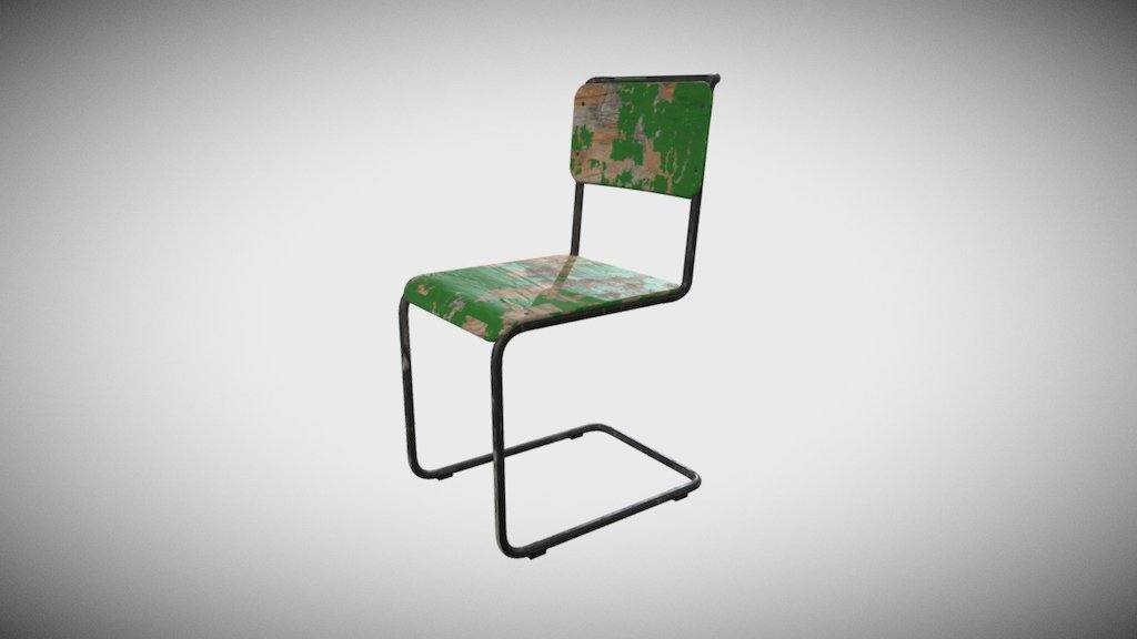 School Chair Used 3d model